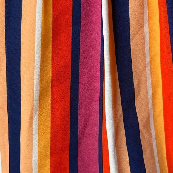 Francesca's Miami Striped Keyhole Knee Length Dress Red and Blue Size Medium - Picture 5 of 5